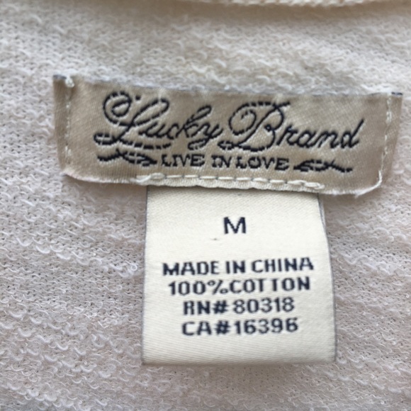 Lucky Brand Cream Cardigan W/Irish Crocheted Lace - Picture 9 of 11